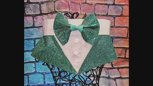 Glitter tux pet bandana, glitter tux dog bandana, glitter tux cat bandana