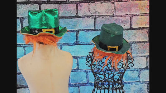 St. Patrick's Day pet hat with hair, leprechaun pet hat