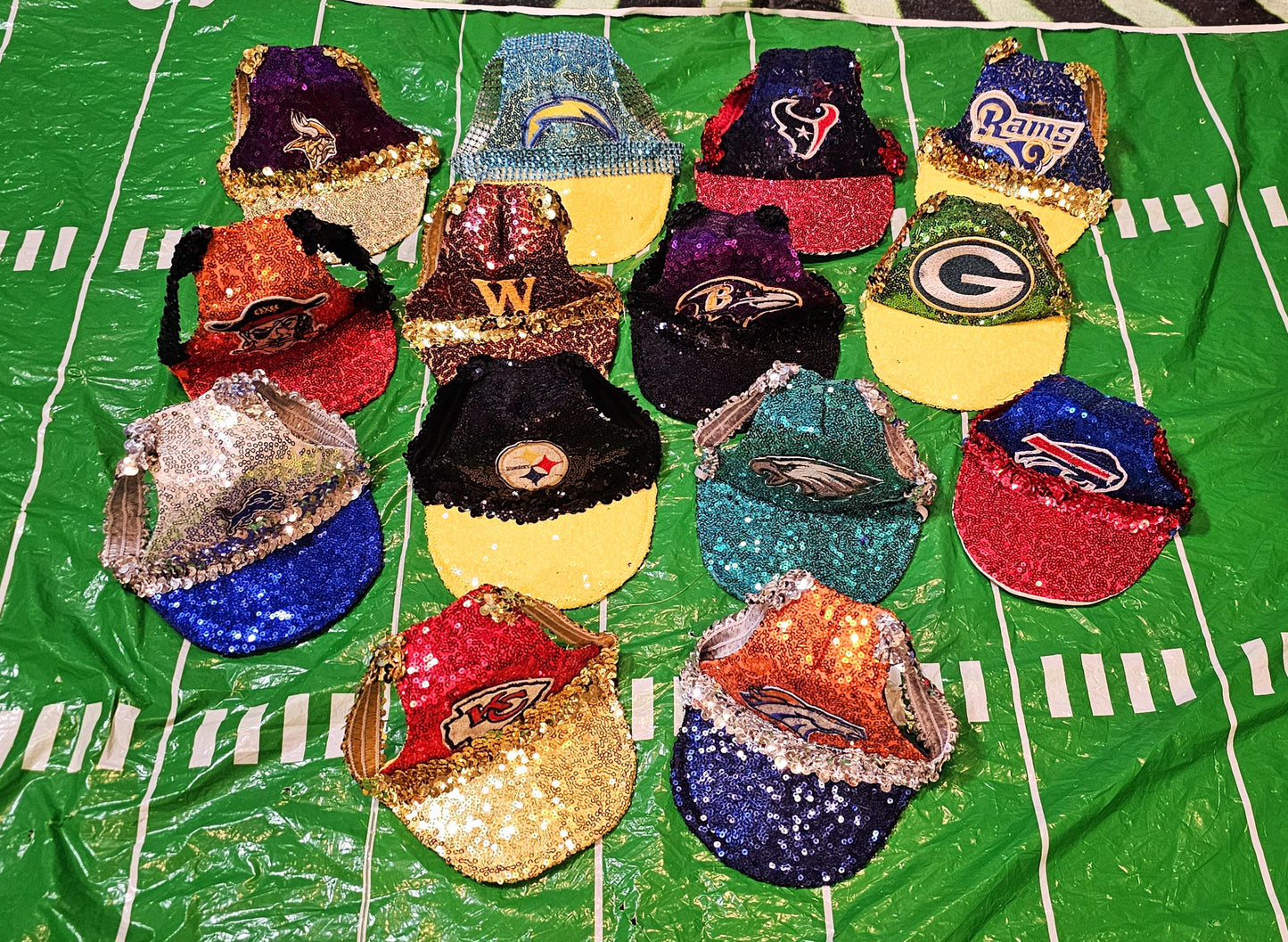 Pet sequin hat, pet nfl sequin hat, embroidered logo pet hat, dog nfl team hat, dog sequin hat, nfl team dog hat, nfl team cat hat, pet hats